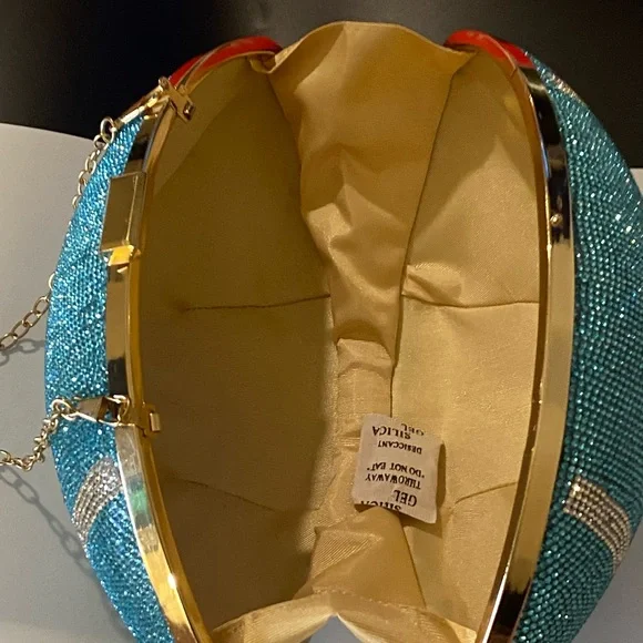 Cute blue crystal bling purse or clutch bag - Picture 3 of 5